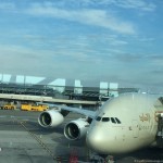 a plane parked at an airport