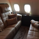 a couch in a plane