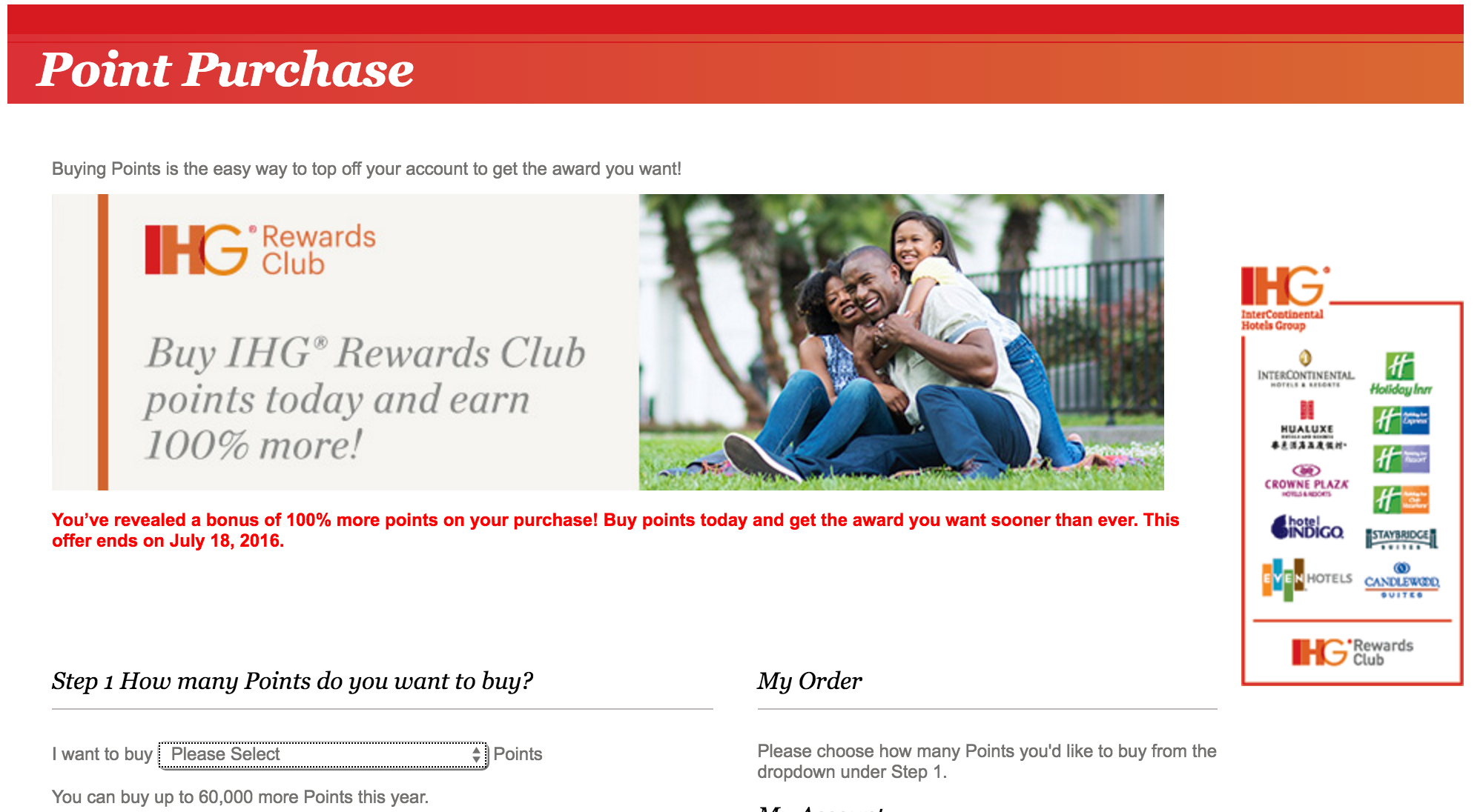 Upto 100 Bonus on IHG Rewards Club Points Purchase Live From A Lounge