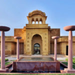 a fountain in front of a building