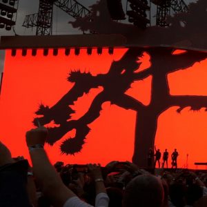 U2 on stage at Croke Park under The Joshua Tree
