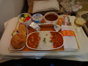 Air India 787-8 Business Class Lunch Service