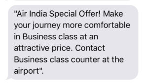 AirIndia Upgrade Offer