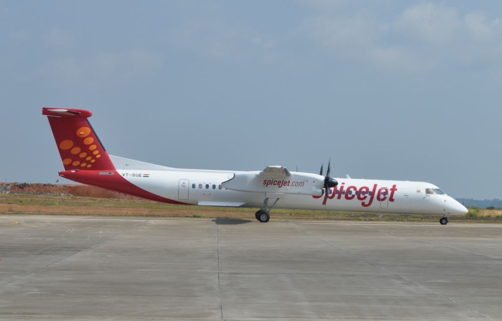 a plane on the runway