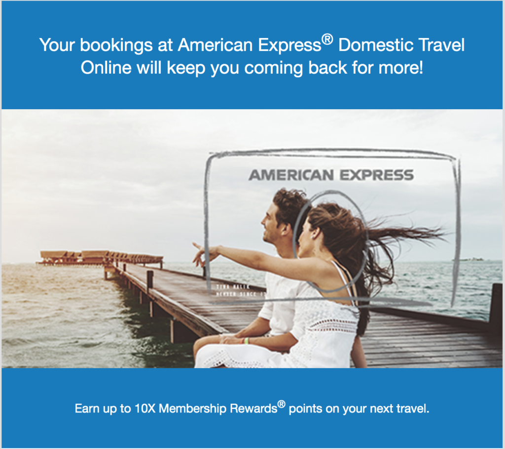 American Express offering 10X Membership Rewards on Travel Bookings