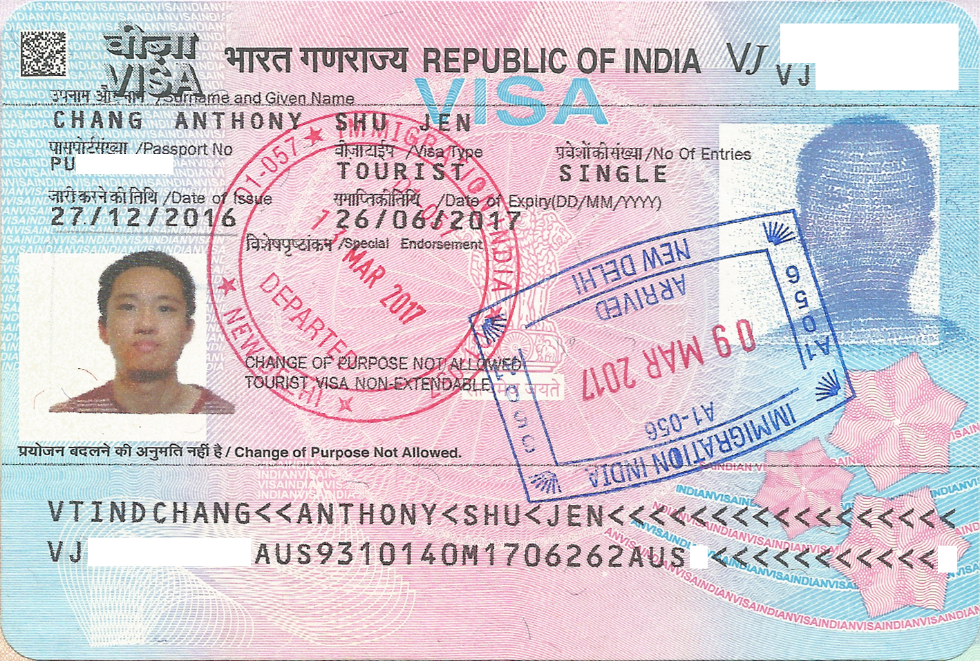 tourist visa to india cost