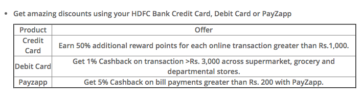 hdfc bank online spend offer