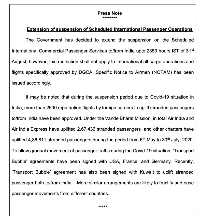 international flights suspended in india