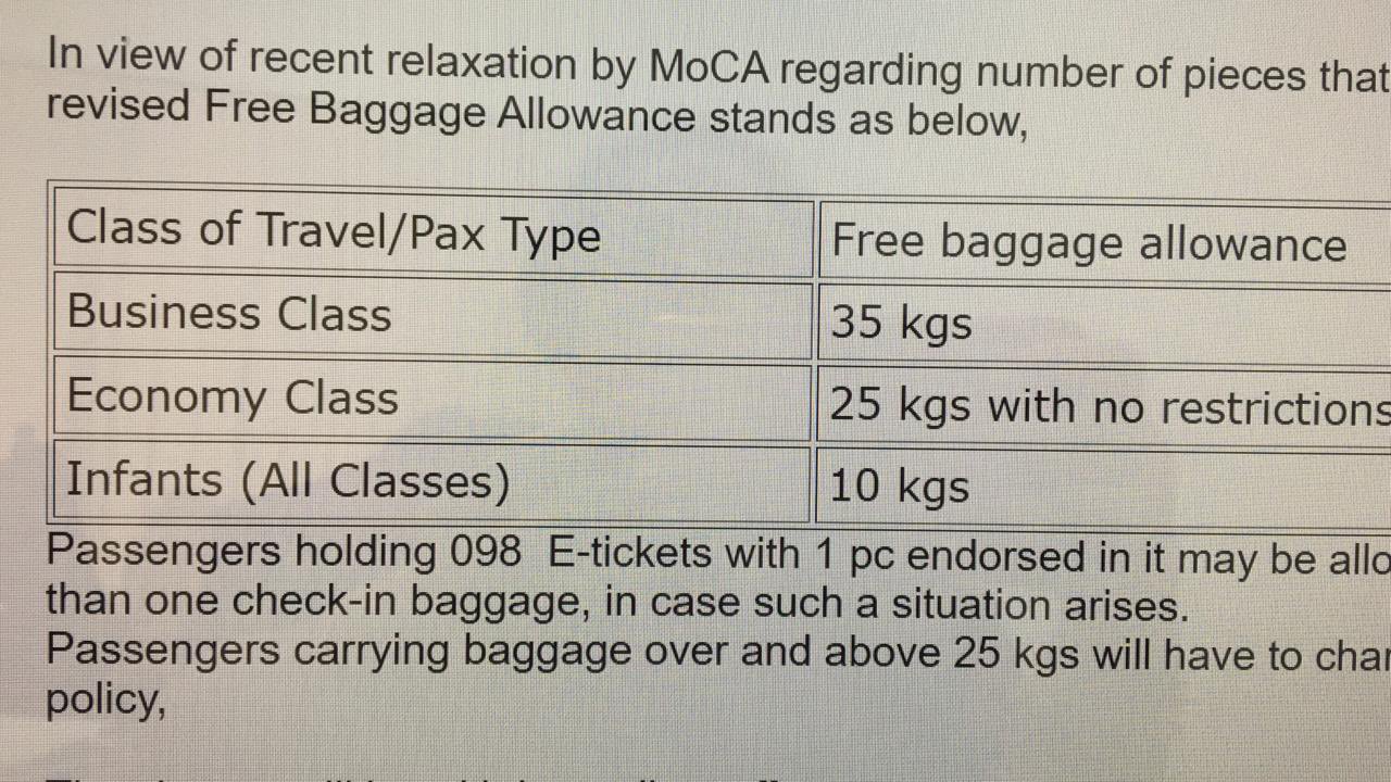 price of extra baggage in air india