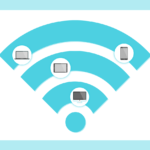 a wifi symbol with different devices