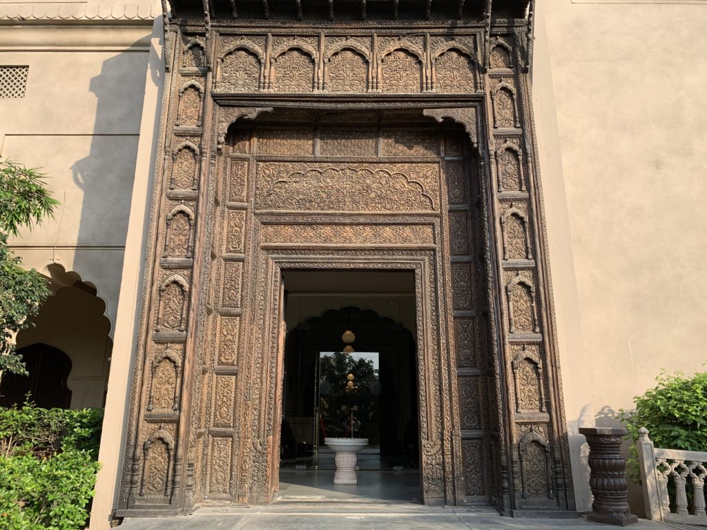 a large ornate wooden door