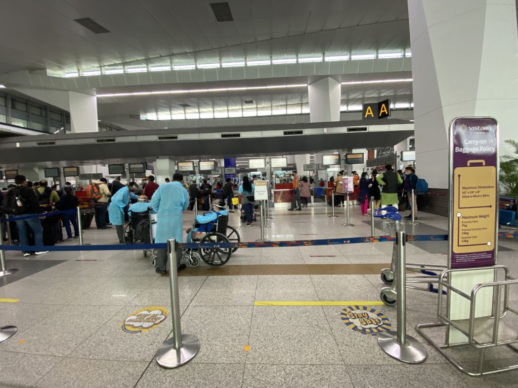 a group of people in a terminal