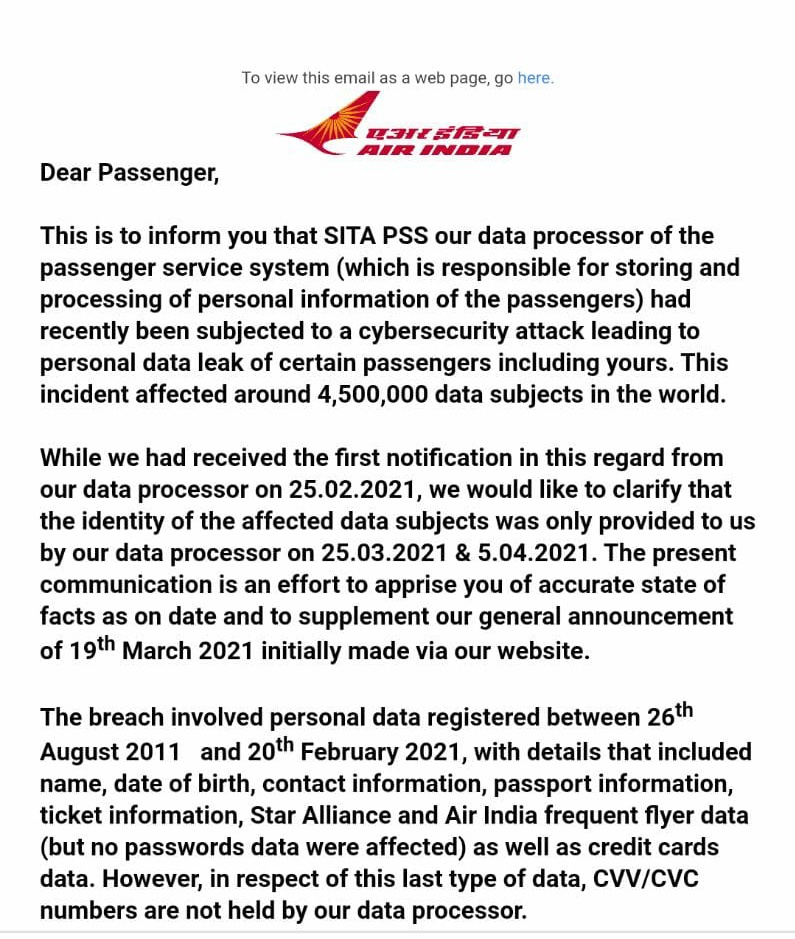 Air India Data Breach