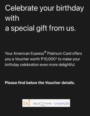 American Express to send gift vouchers for Platinum Cardmembers