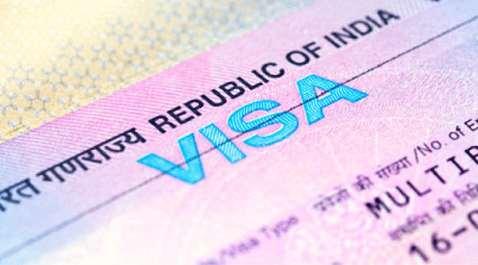 close-up of a visa