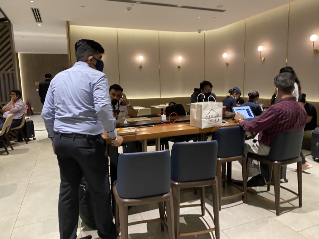 a group of people sitting at a table