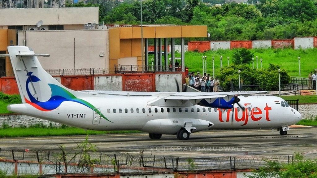 a plane on the runway