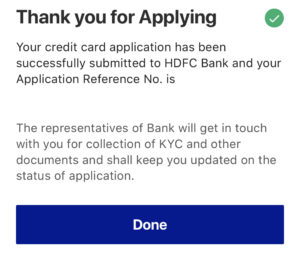 a screenshot of a credit card application