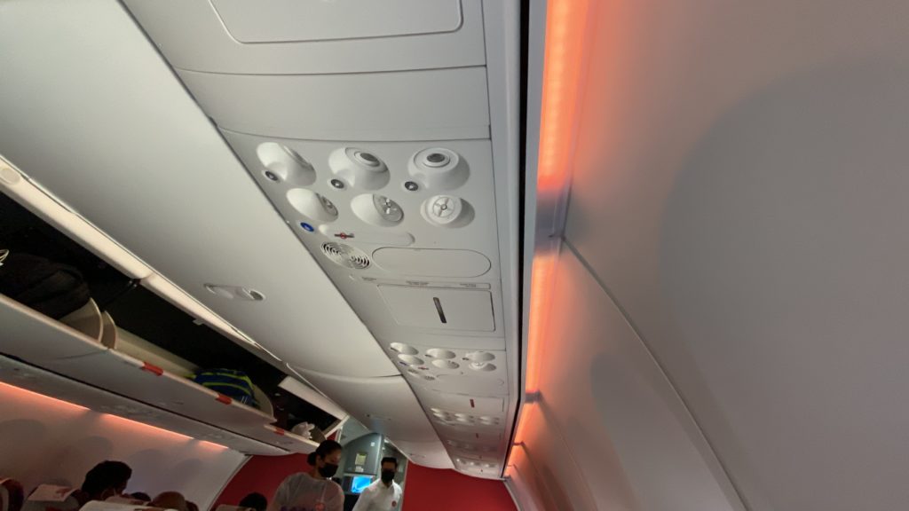a white panel on an airplane