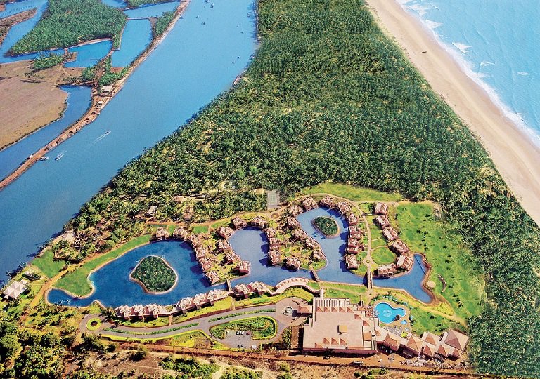 an aerial view of a resort