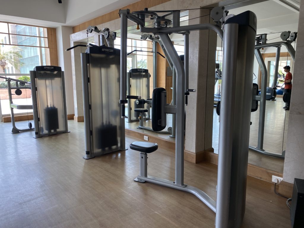a gym with exercise equipment