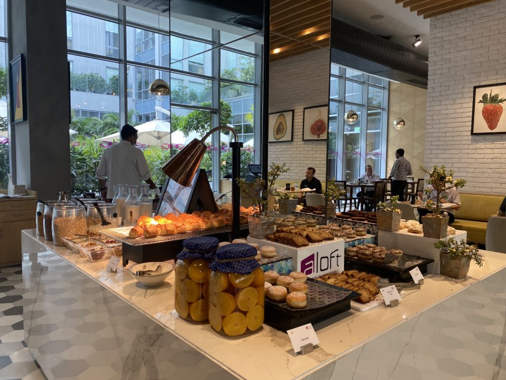 a food on display in a room