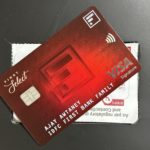 a credit card on a black surface