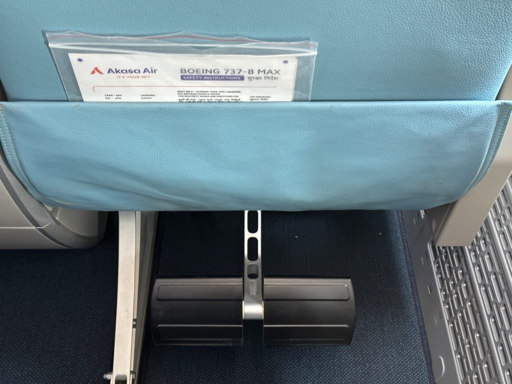 a seat with a label on it