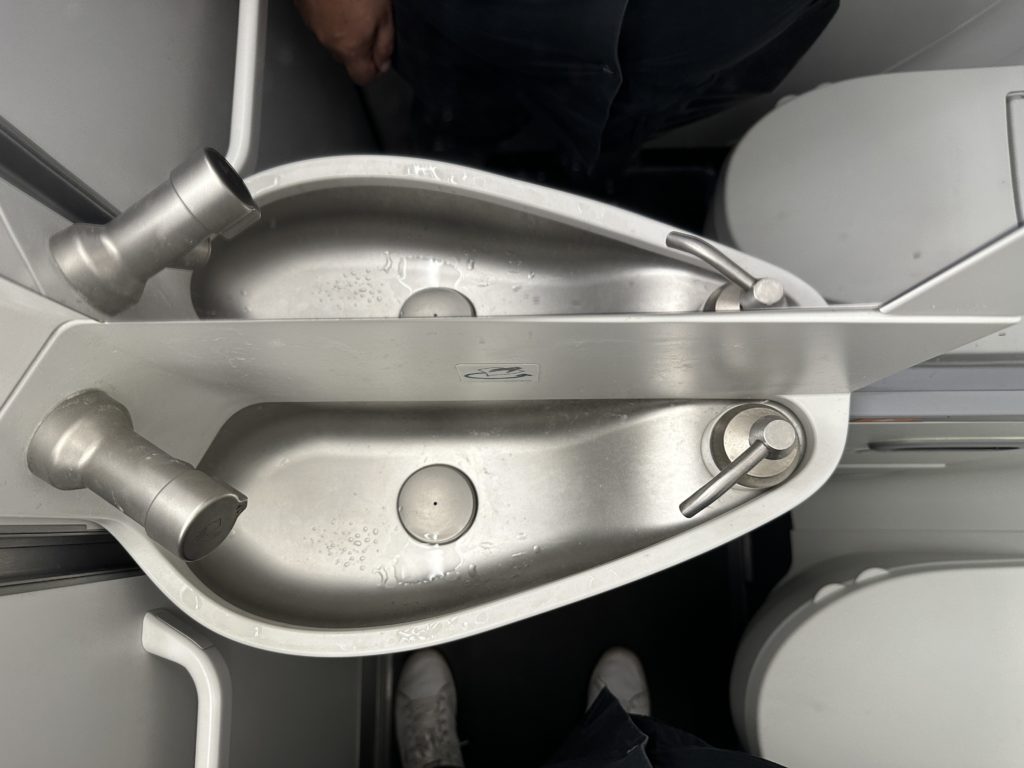 a sink with two handles