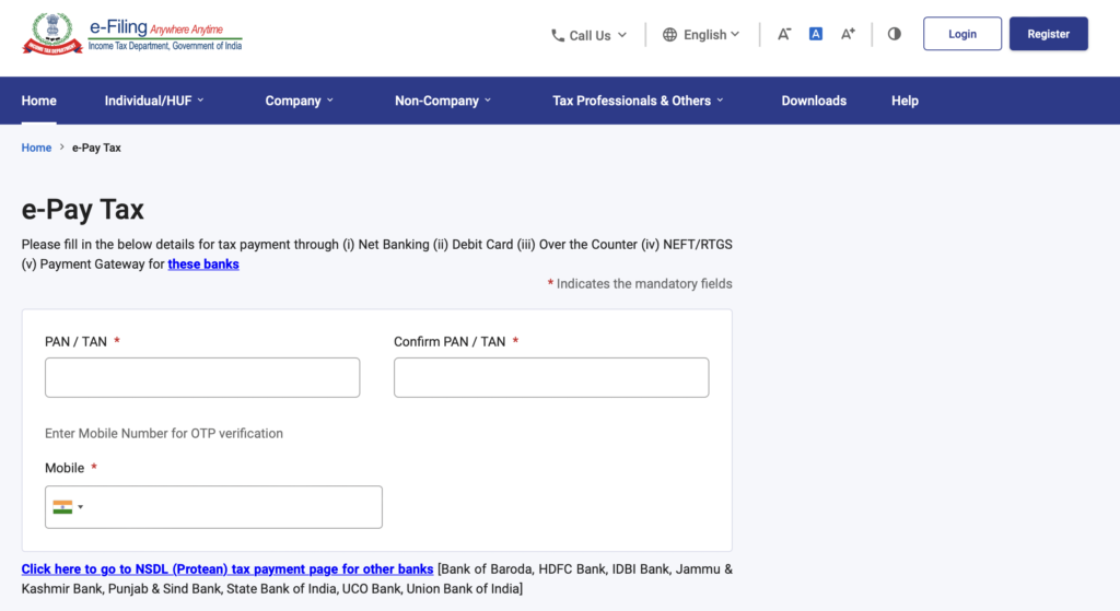 pay tax via credit card