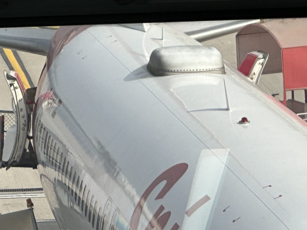 a close up of a plane