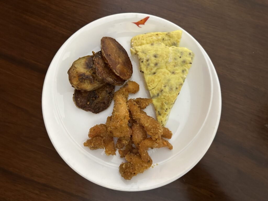 a plate of food on a table