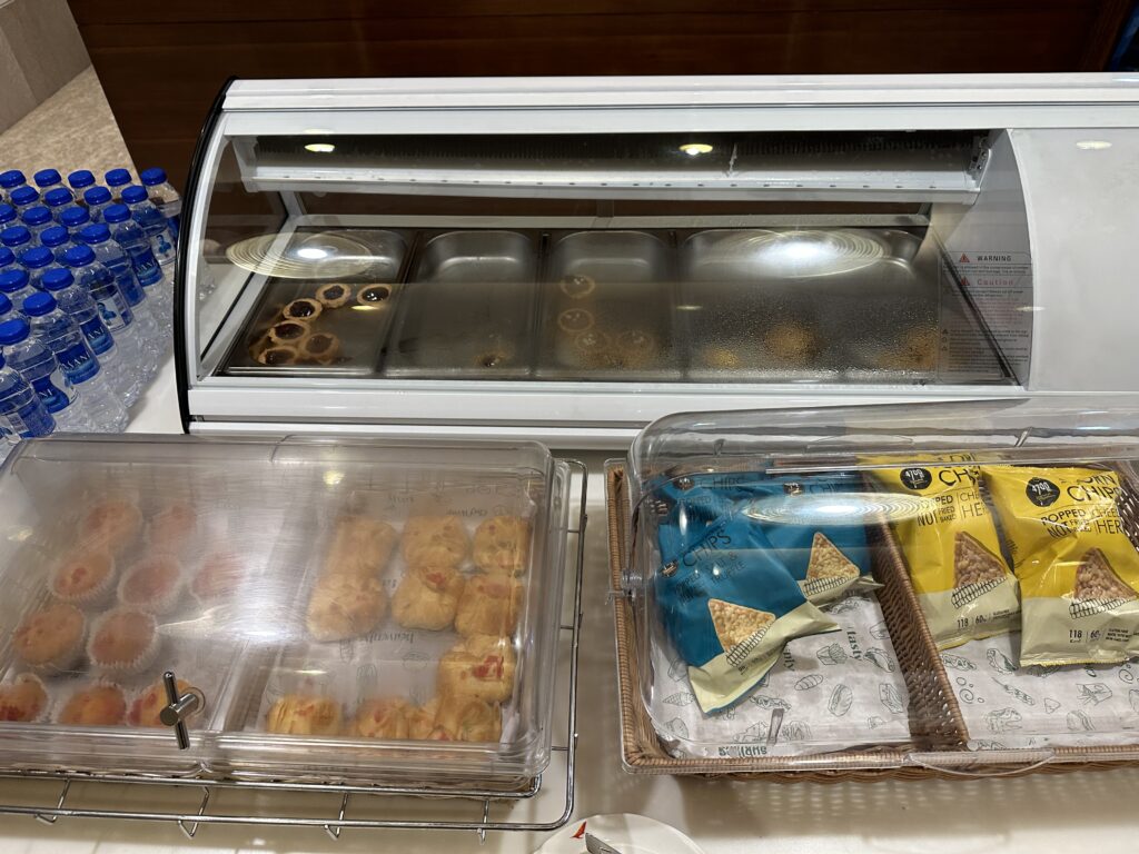 food in a display case