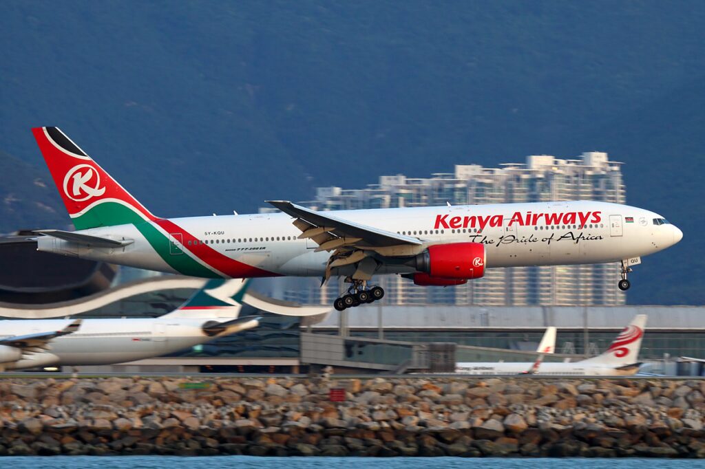 a plane taking off from a runway