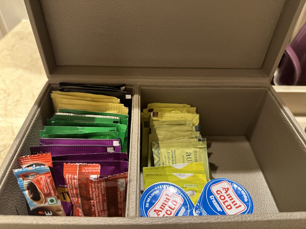 a box with different packets in it