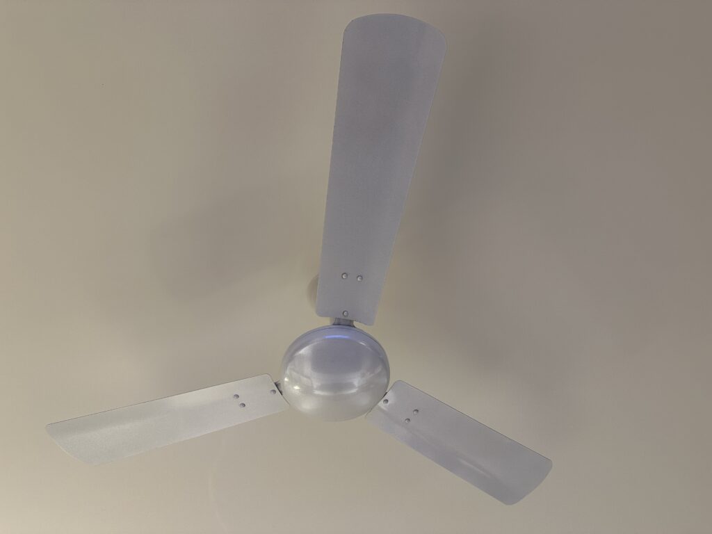 a ceiling fan with four blades