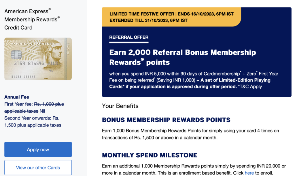 a screenshot of a referral rewards card