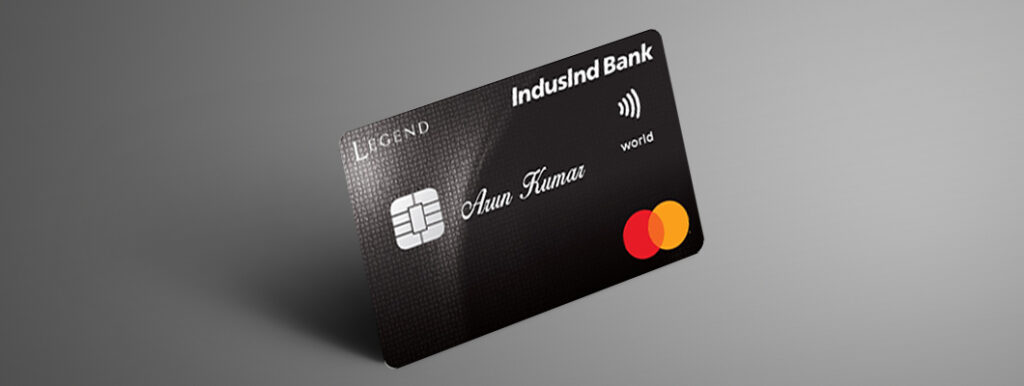 a black credit card with white text