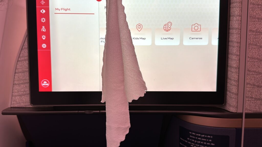 a pink towel from a screen