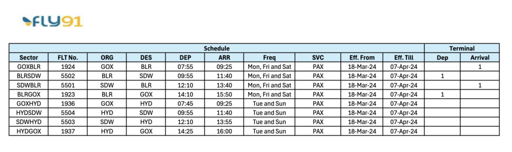 a schedule of time and hours