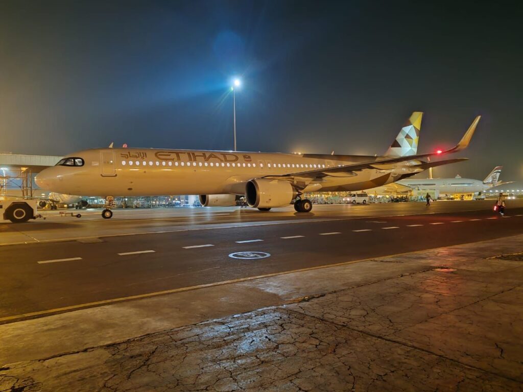 a plane on a runway