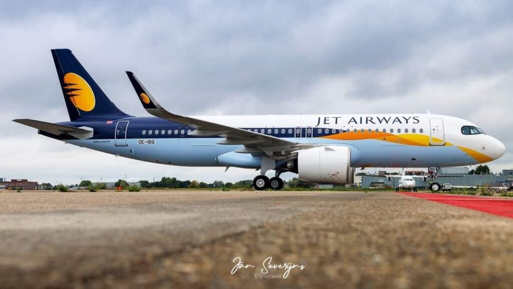 a jet airplane on the runway