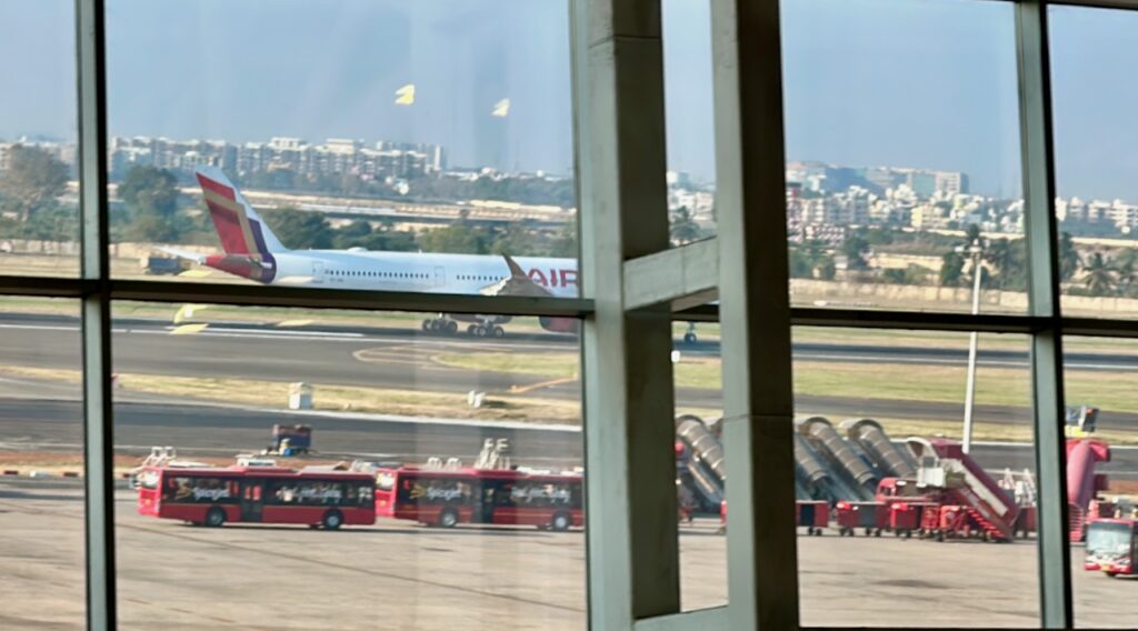 a plane on the runway