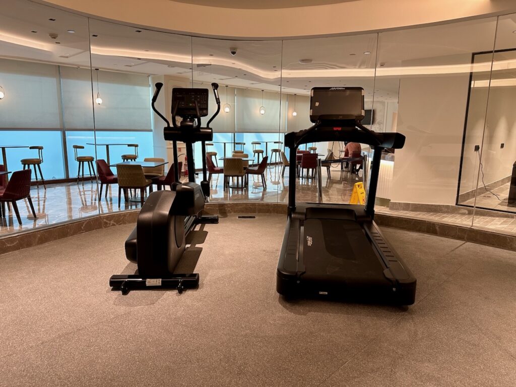 a treadmills in a room