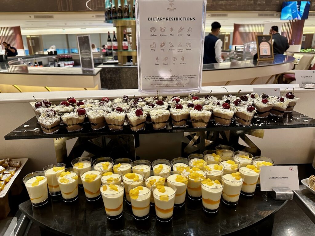 a display of desserts on a table