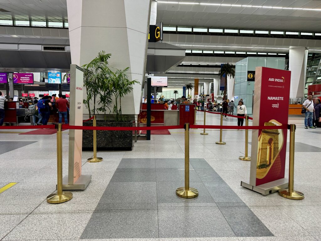 a group of people in an airport