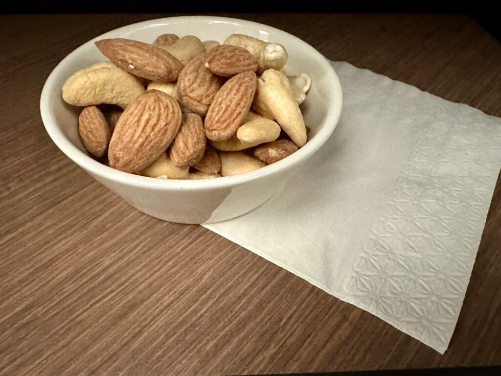 a bowl of nuts on a table