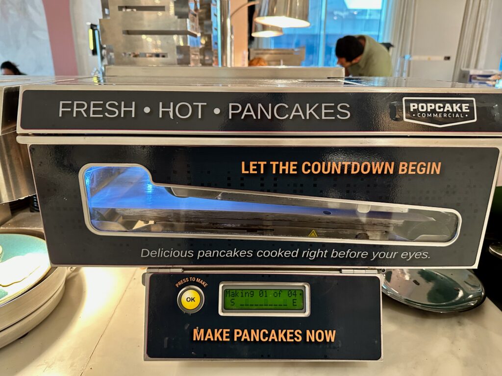 a pancake maker machine with a display