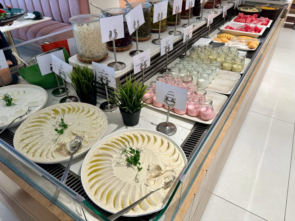 a display of food on a counter