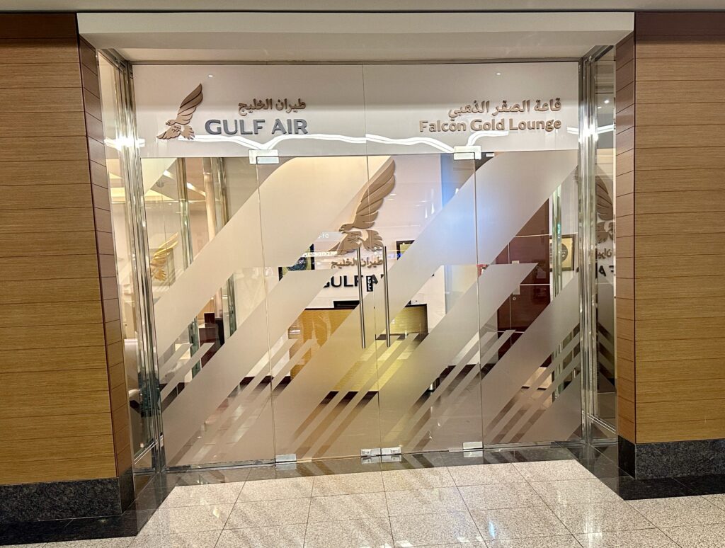 a glass door with a logo on it